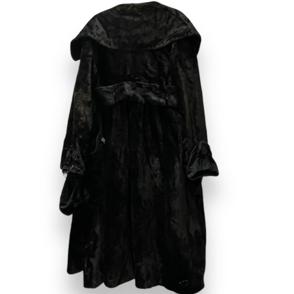Rare 1920’s Flapper Jacket Black Velvet Plush Faux Fur Coat No Leather Art Deco - Picture 4 of 16